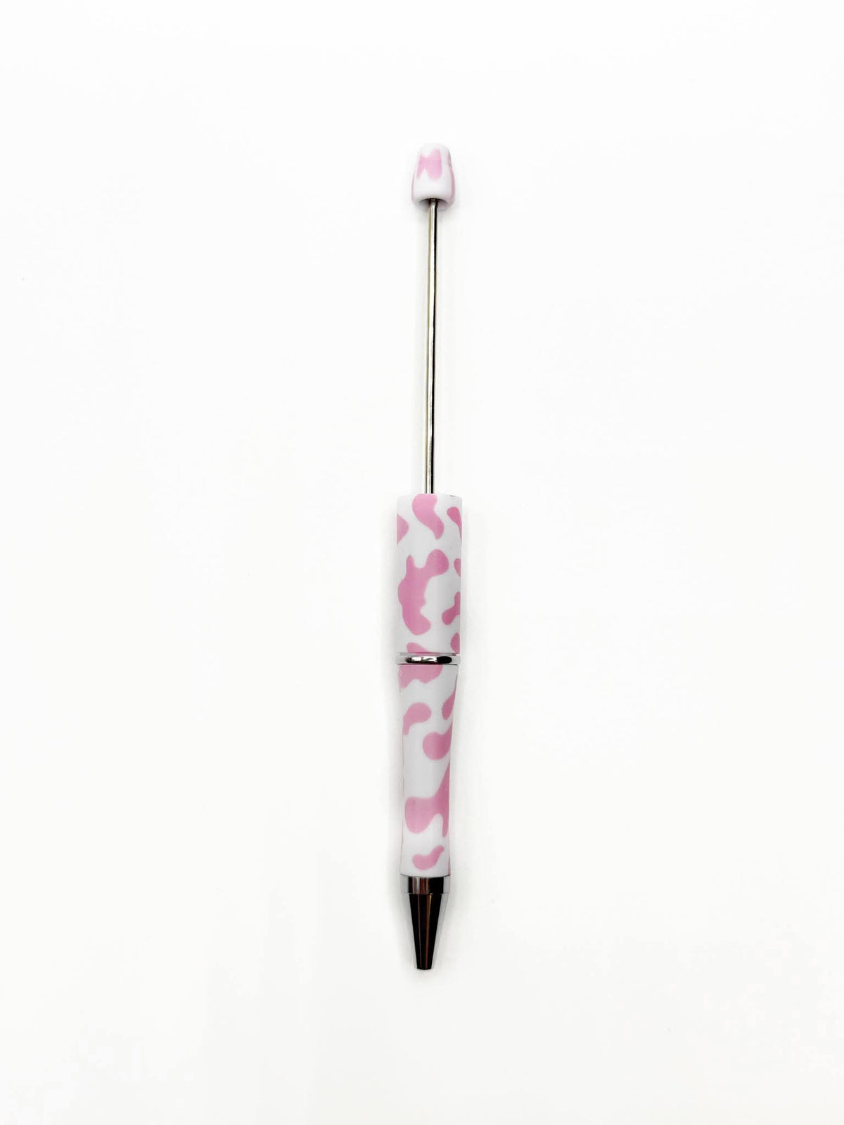 Pink Cow Plastic Printed Beadable Pen