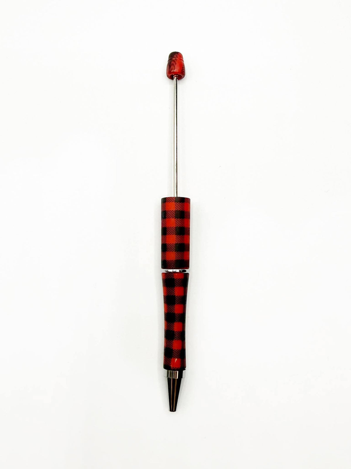 Buffalo Plaid Printed Plastic Beadable Pen