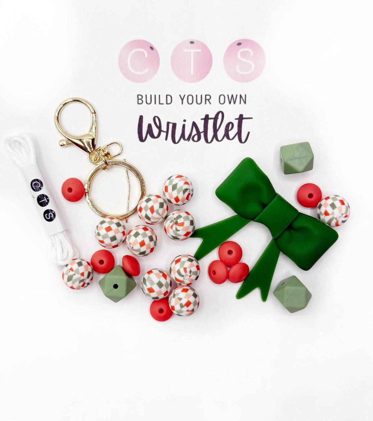 Soft Christmas Big Bow Energy Wristlet Kit
