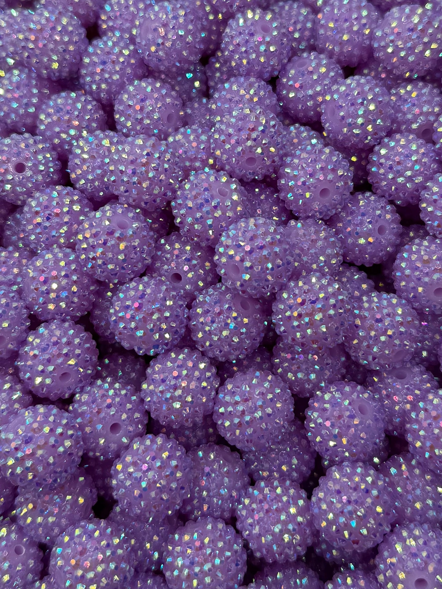 Light Purple Iridescent Rhinestone 20mm Acrylic Bead