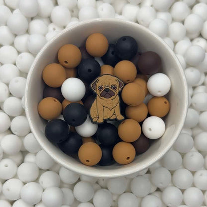 Brown Pug Focal Bead