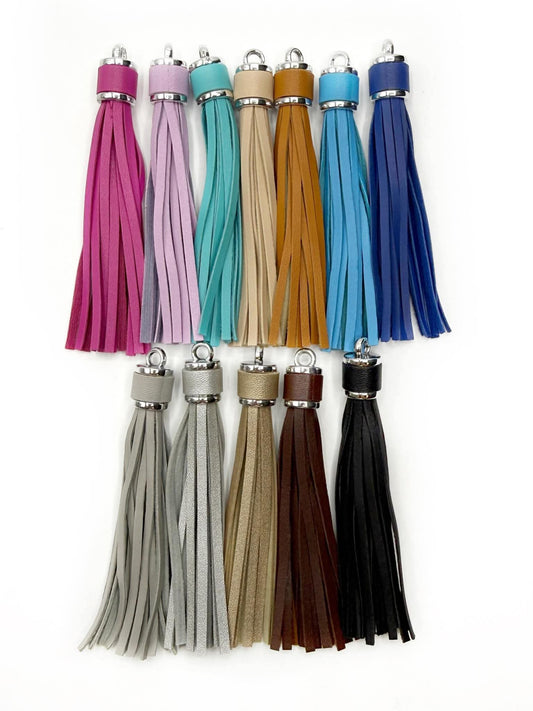 Silver Hardware Leather Tassels