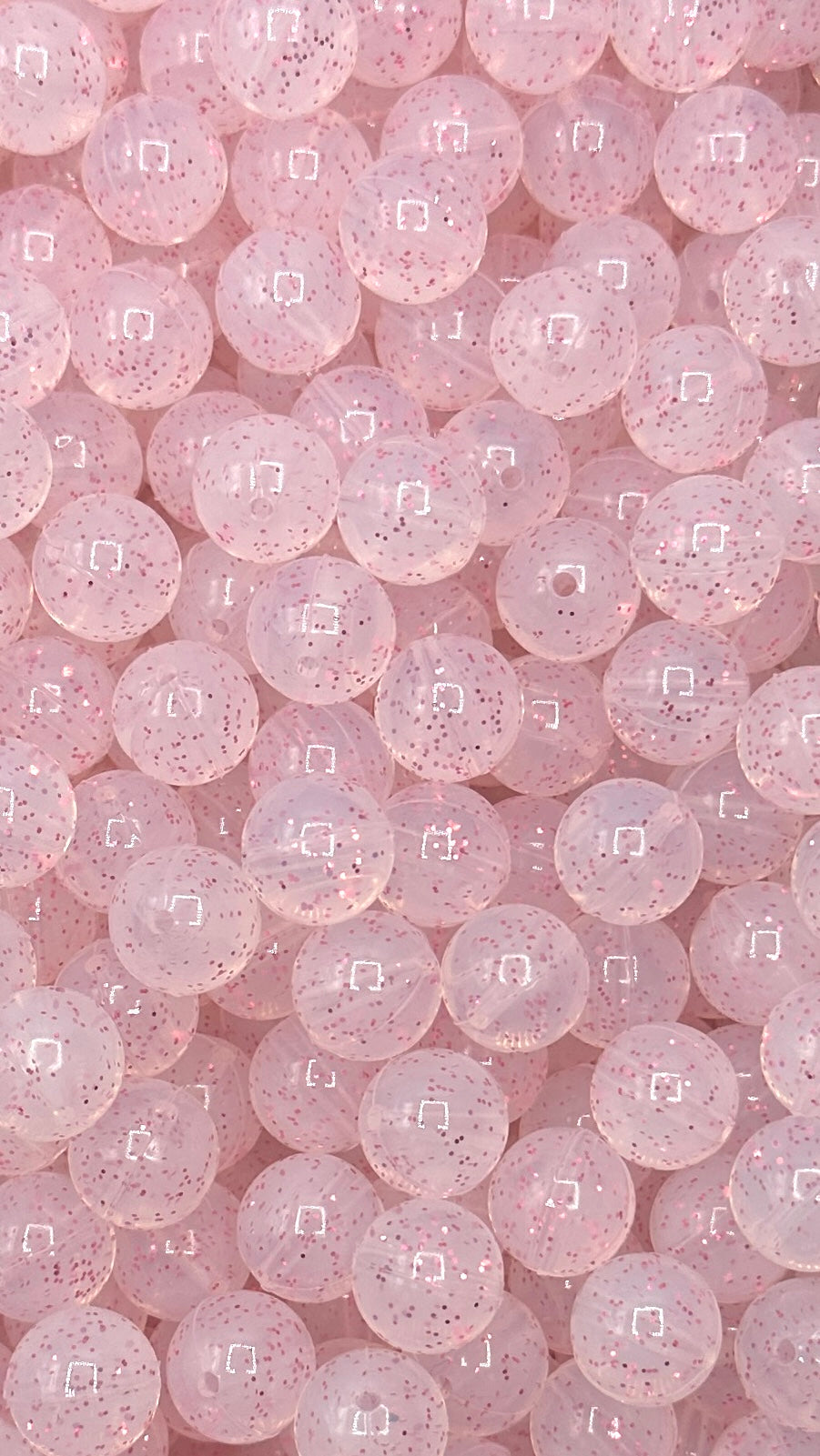 Light Pink Sparkle Jelly 15mm Beads