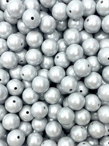 Cloudy Grey Super Shimmer 15mm Beads