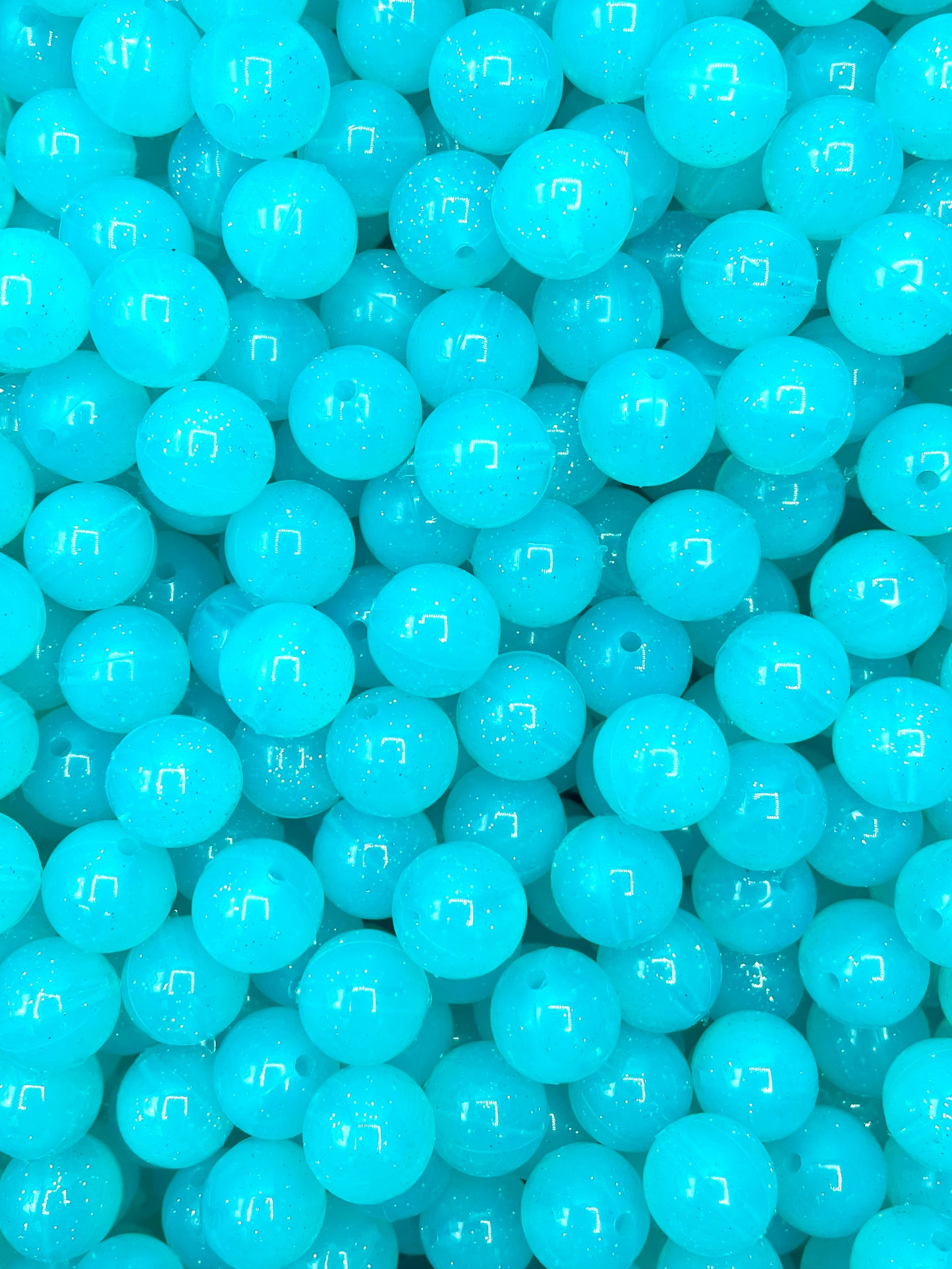 Aqua Sparkle Jelly 15mm Beads