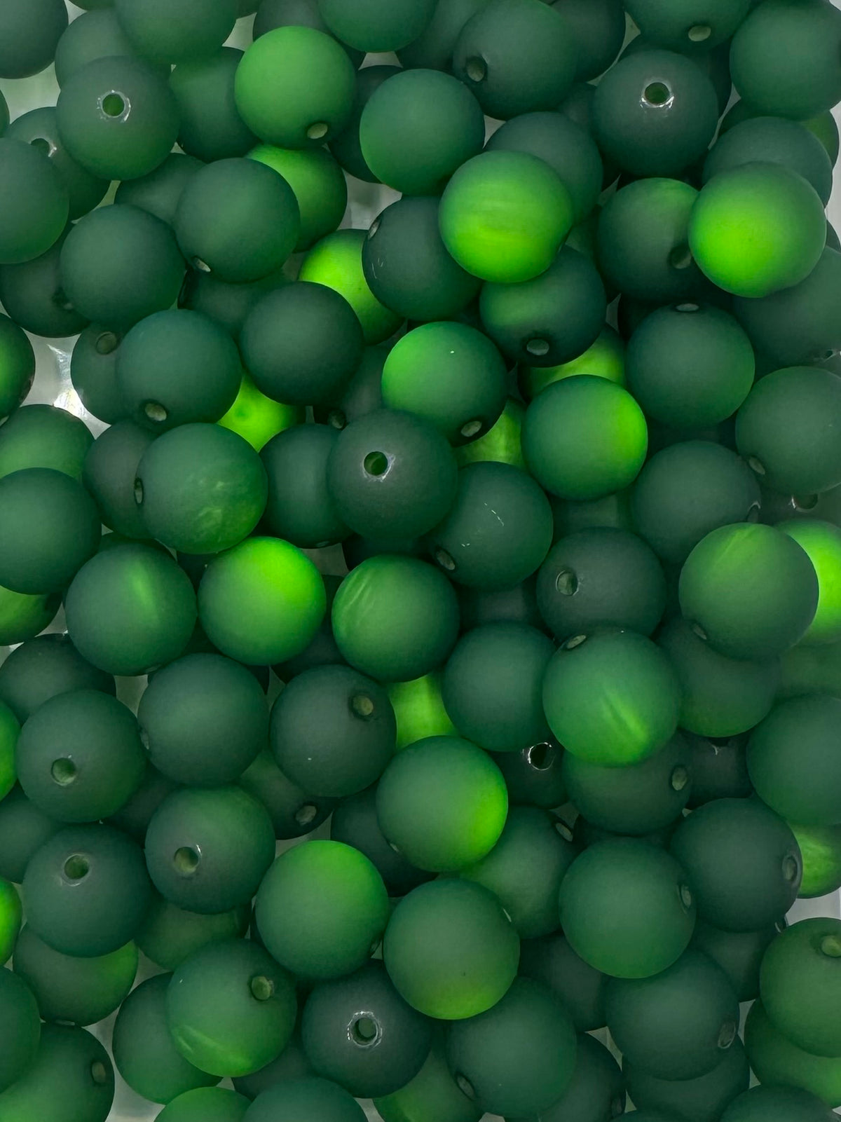 Green Reflective Frosted Acrylic 16mm Acrylic Bead *Read Description*