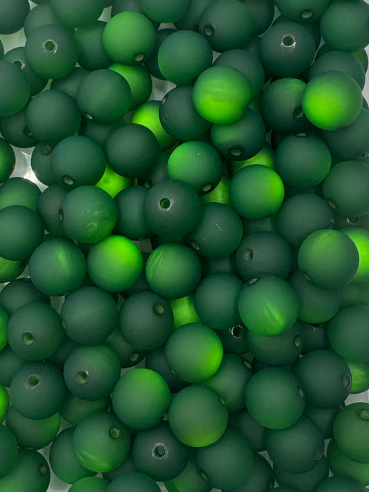 Green Reflective Frosted Acrylic 16mm Acrylic Bead *Read Description*