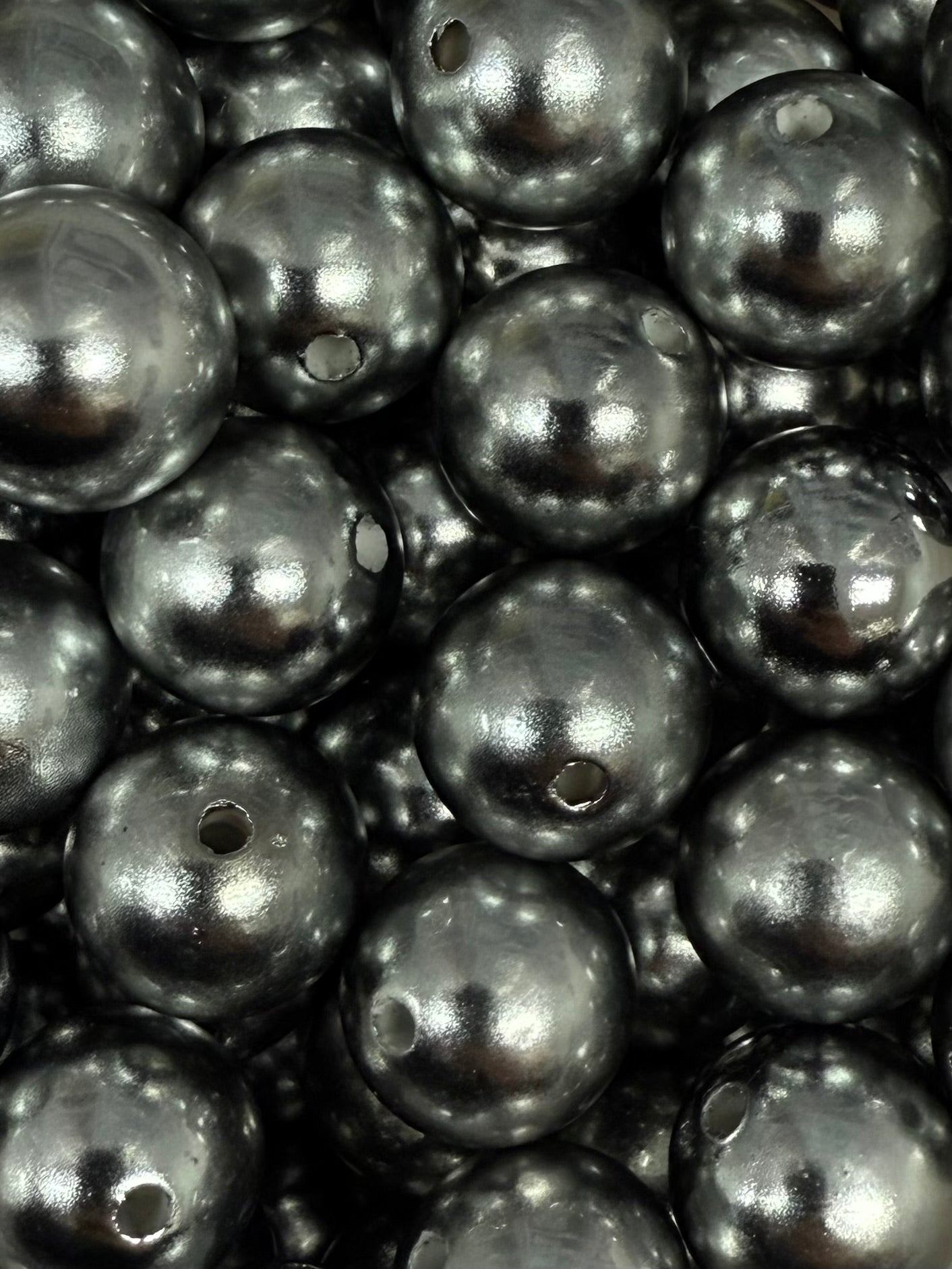 Gunmetal High Gloss 20mm Acrylic Bead