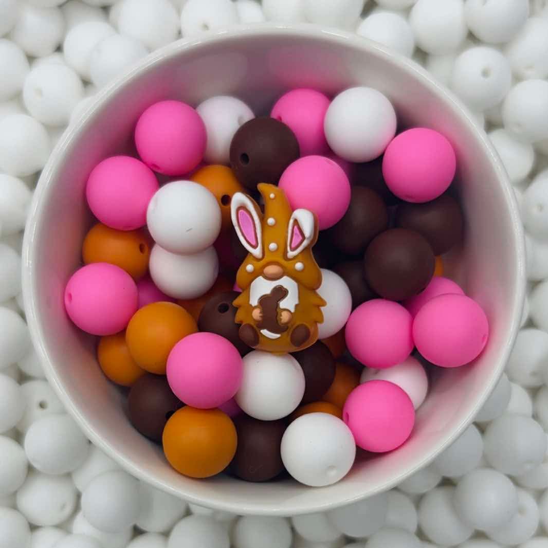 3D Gnome Bunny Steal My Chocolate Focal Bead