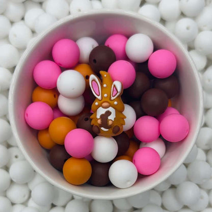 3D Gnome Bunny Steal My Chocolate Focal Bead