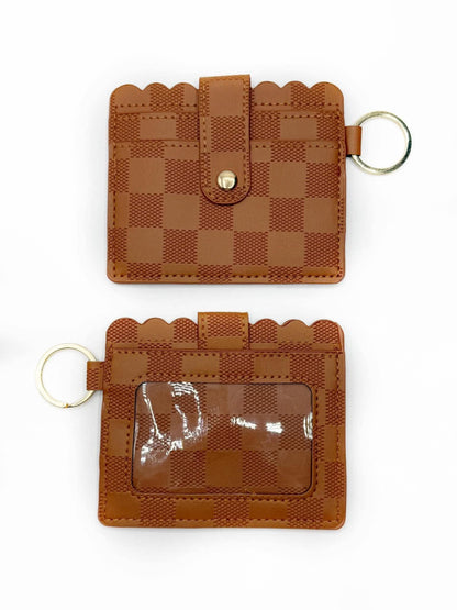 Embossed Brown Check Printed Wallets