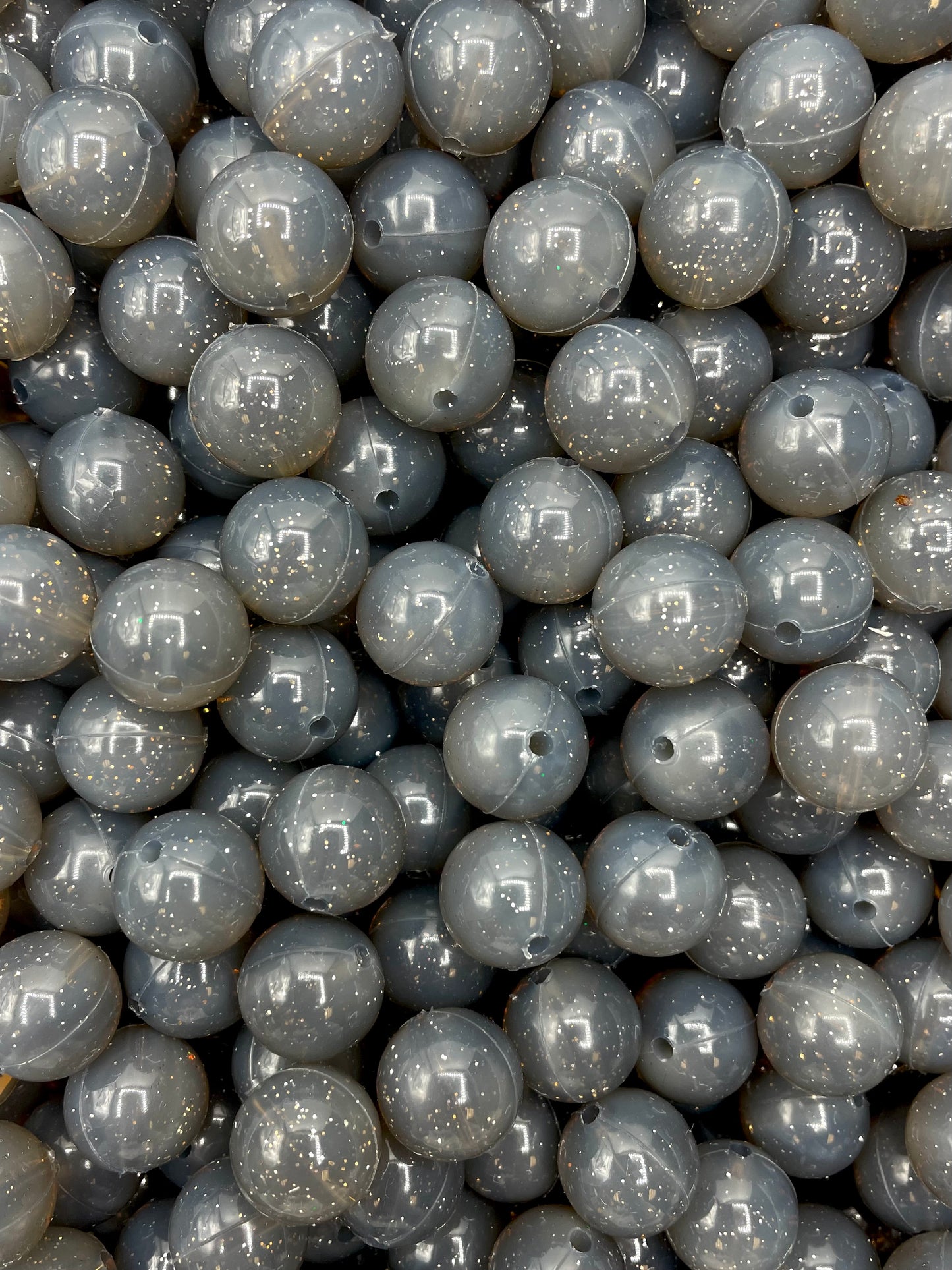 Perles de gelée scintillante noire de 15 mm