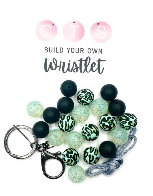 Mint Leopard Wristlet Kit