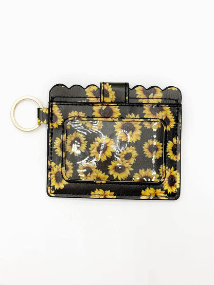 Black Sunflower Printed Wallets