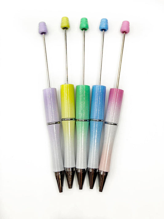 5 for $3 **PEN DEAL** Sparkle Ombre Pastel Beadable Pen Pack