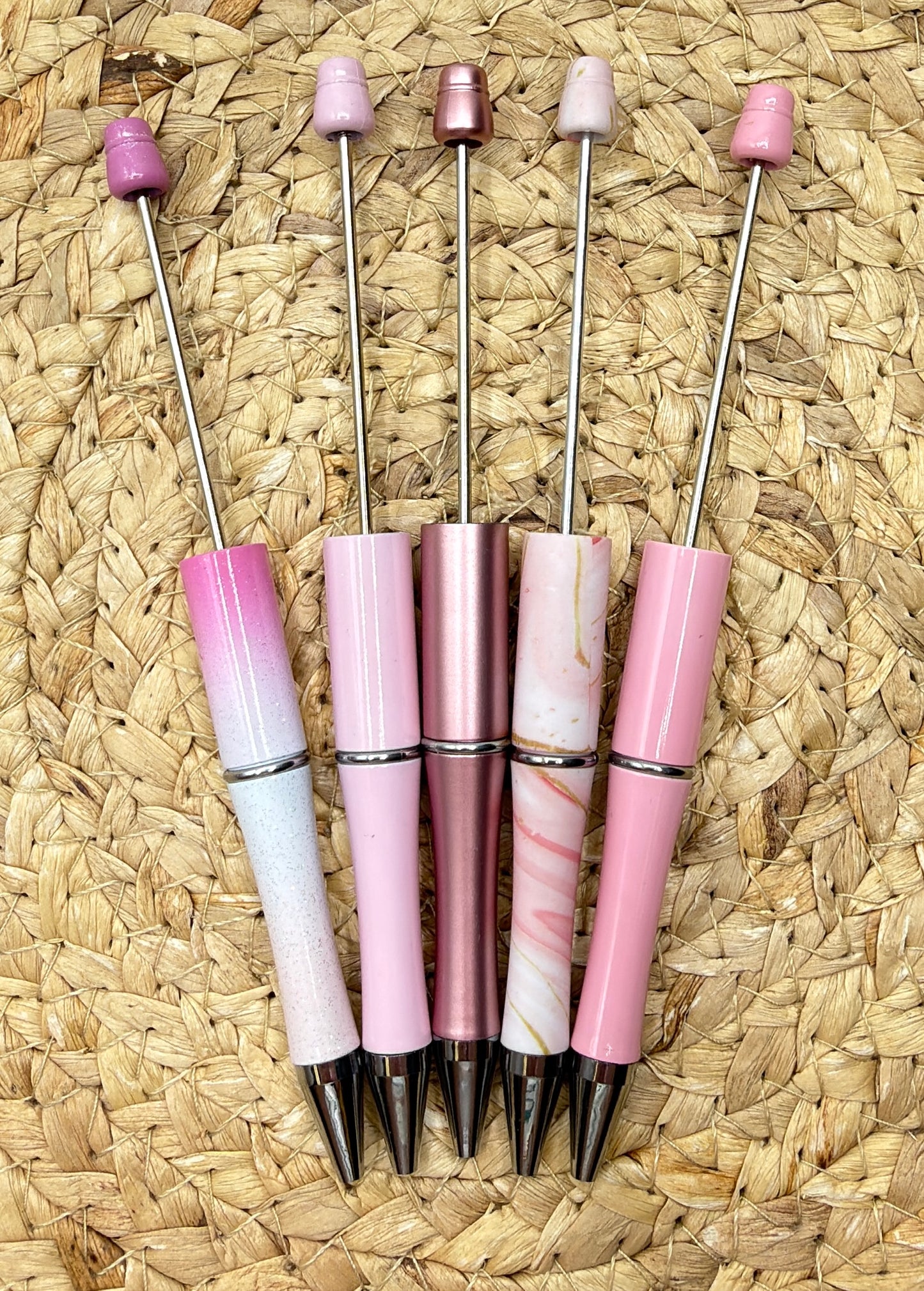 5 for $3 **PEN DEAL** Pink Beadable Pen Pack