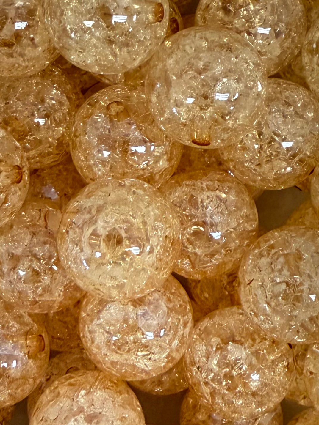 Beige Crushed Ice 20mm Acrylic Bead