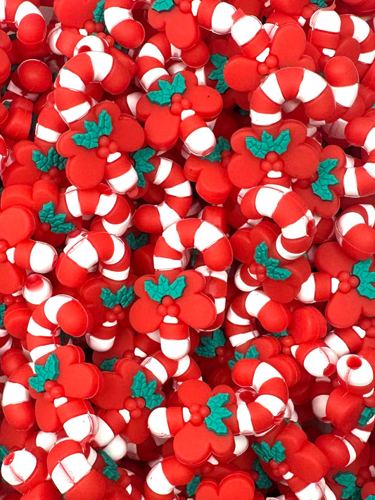 3D Candy Cane Focal Bead