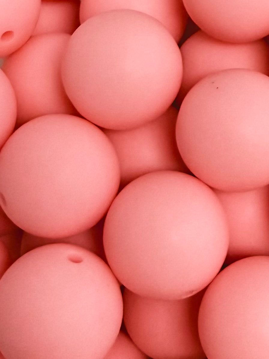 Pale Pink Matte Solid 20mm Acrylic Bead