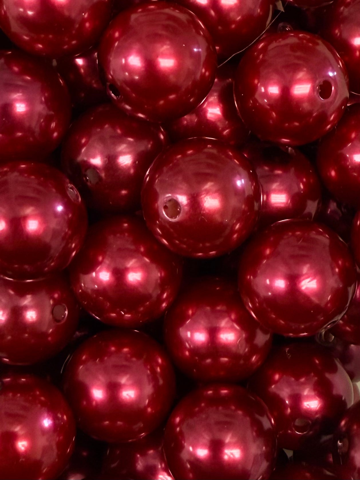 Raspberry High Gloss 20mm Acrylic Bead