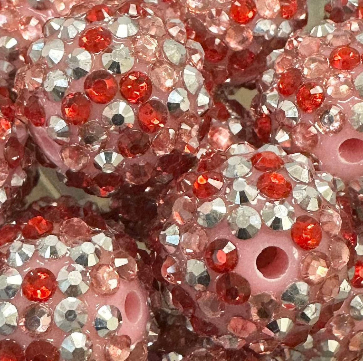 Valentine Gloss Rhinestone Confetti 20mm Acrylic Bead