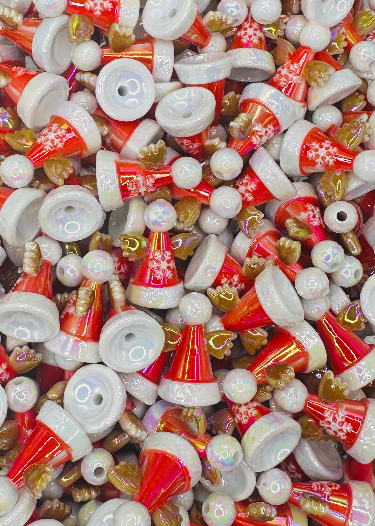 Acrylic Santa Hat Focal Beads