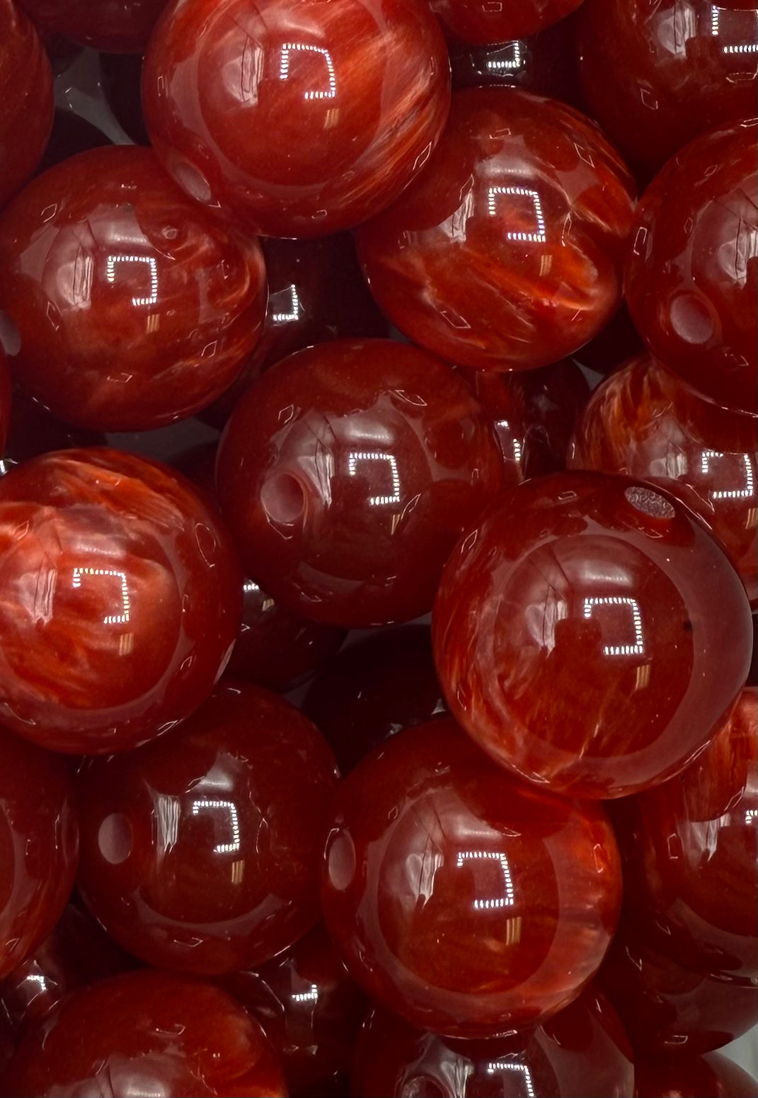 Red Bowling Ball 20mm Acrylic Bead