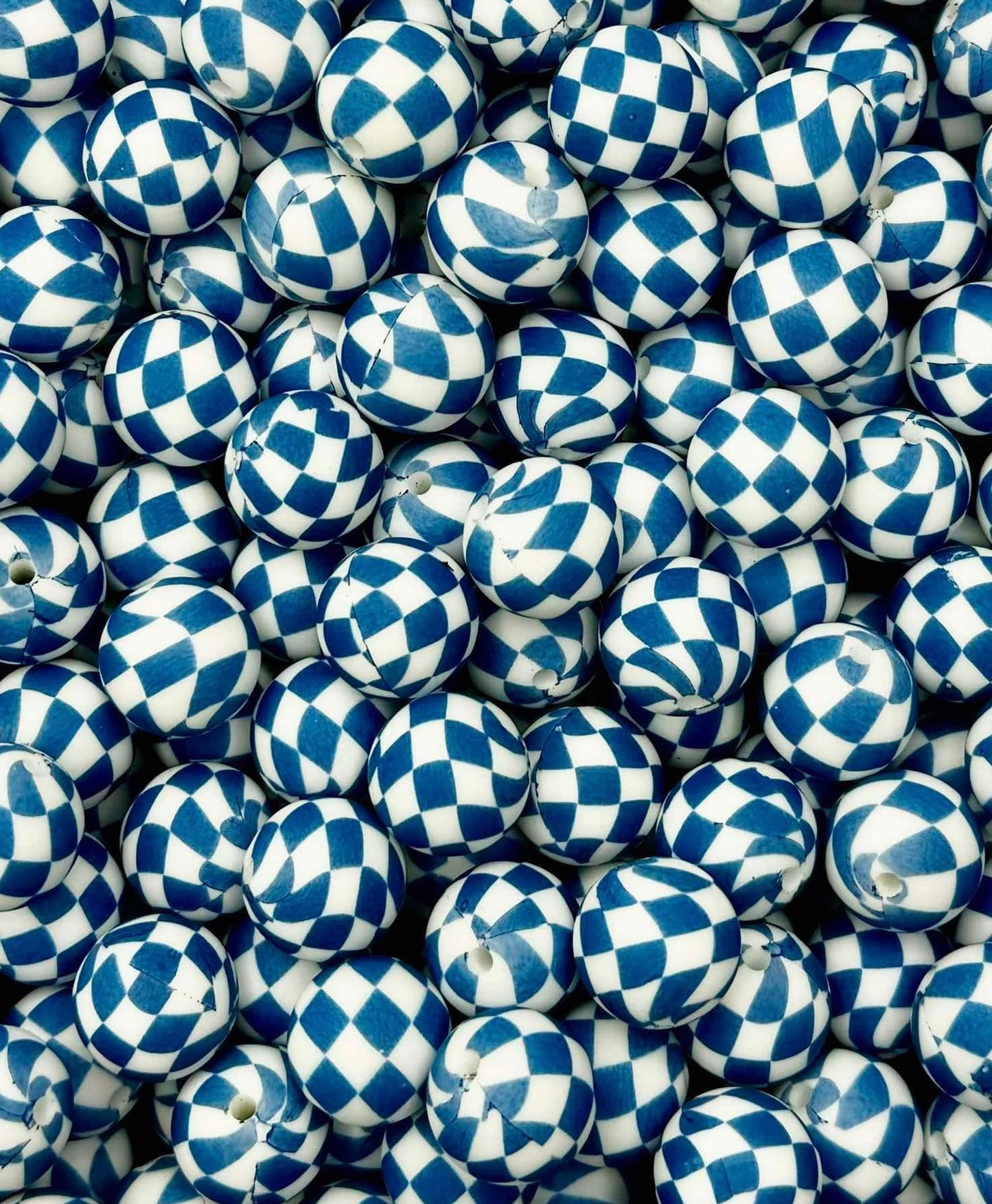 Checkered Printed 15mm Bead