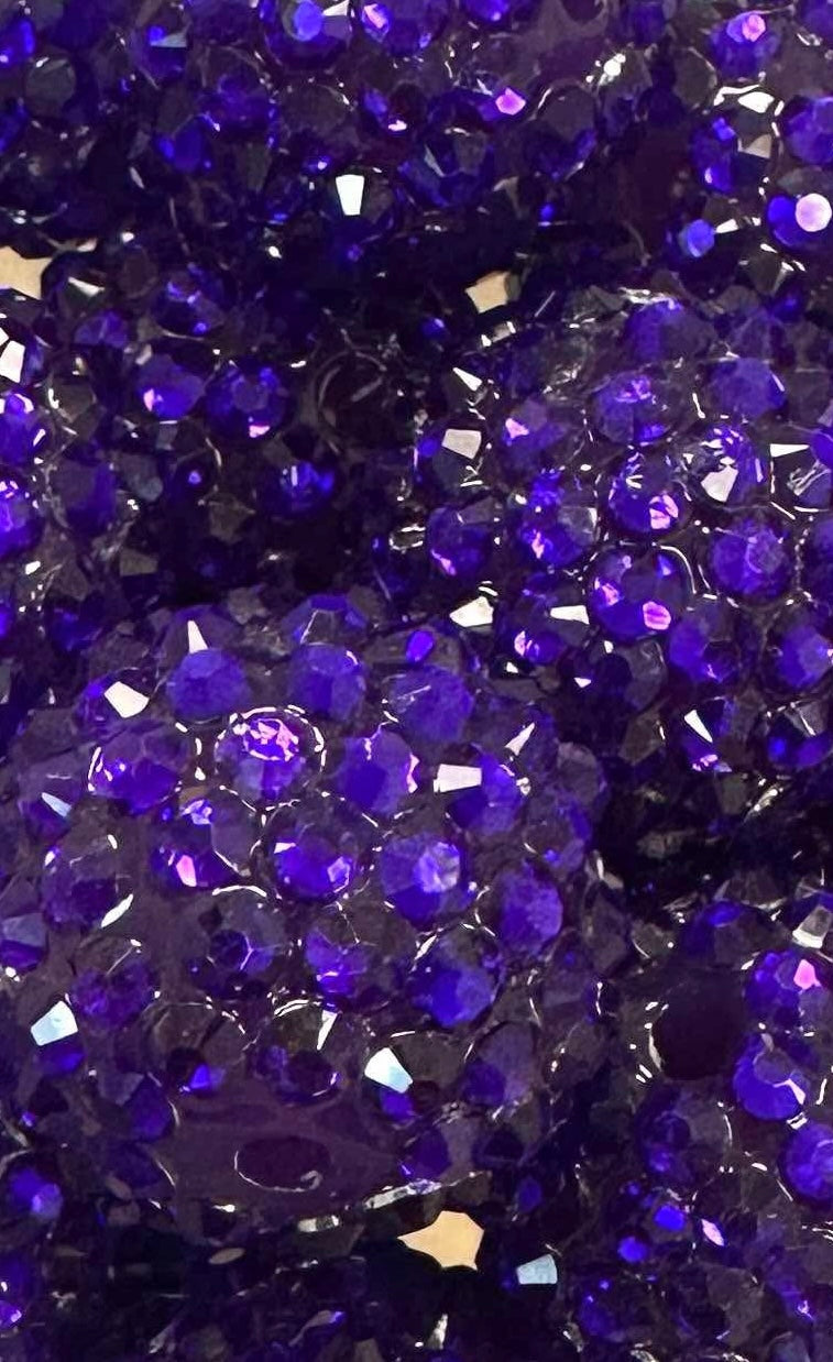 Deep Purple Gloss Rhinestone 20mm Acrylic Bead