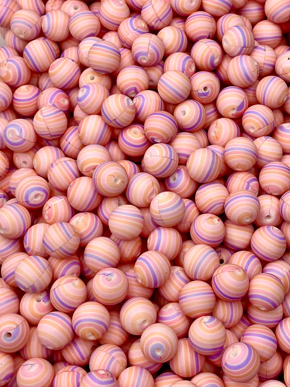 Tropical Sunset Stripes Printed 15mm Bead