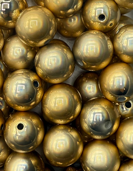 Gold Metallic 20mm Acrylic Bead