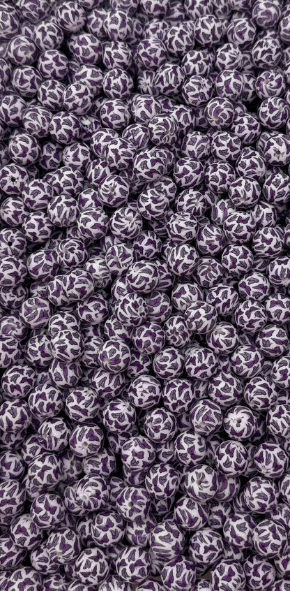 CTS Creation: Purple Butterfly Kisses Printed 15mm Bead
