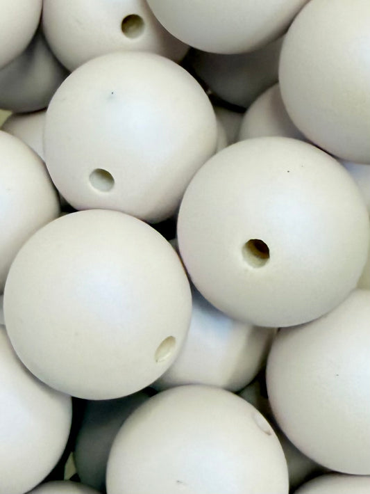 Cream Matte Solid 20mm Acrylic Bead