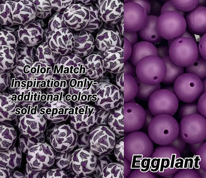 CTS Creation: Purple Butterfly Kisses Printed 15mm Bead