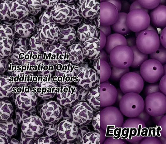 CTS Creation: Purple Butterfly Kisses Printed 15mm Bead