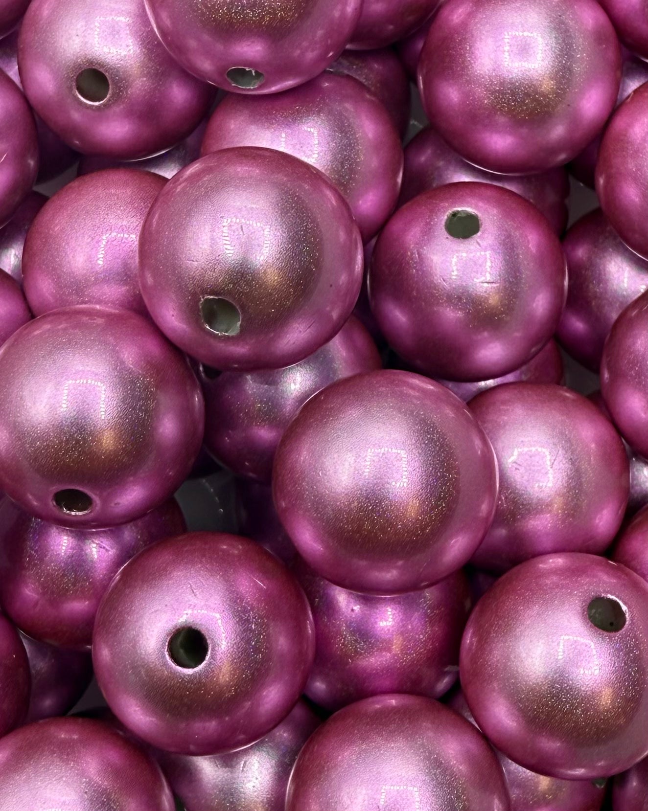 Pink Metallic Glitter 20mm Acrylic Bead