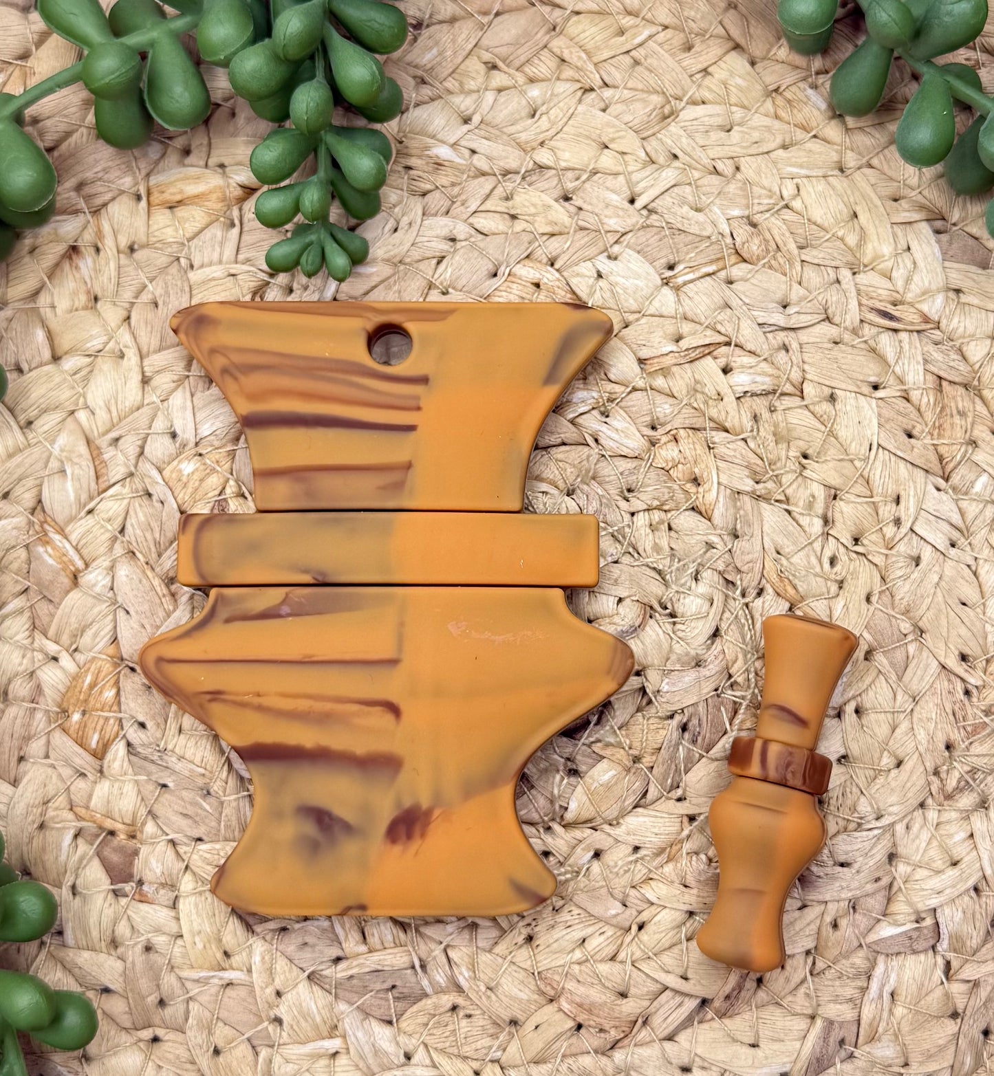 Wooden Duck Call Teether and Bead Set