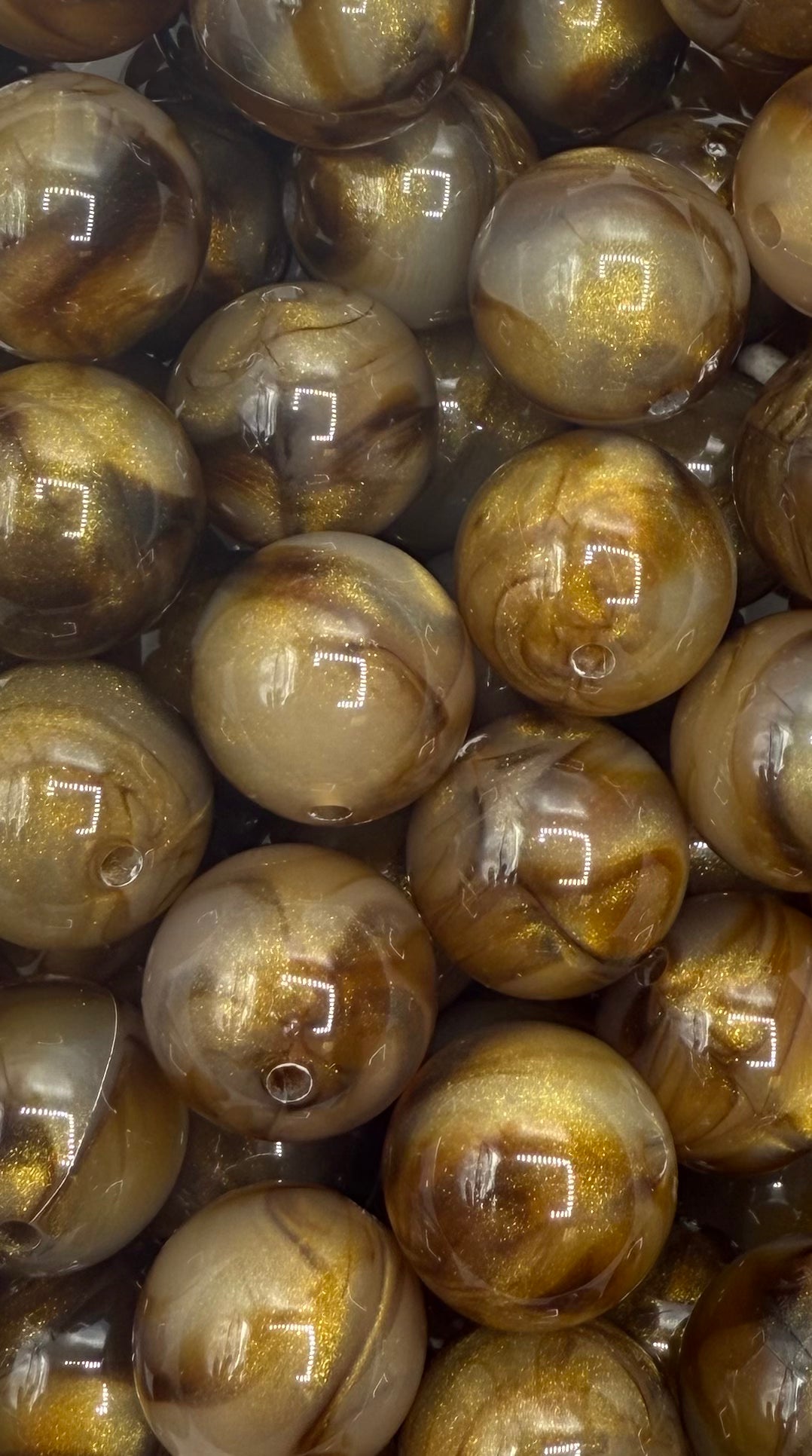 Brown Bowling Ball 20mm Acrylic Bead