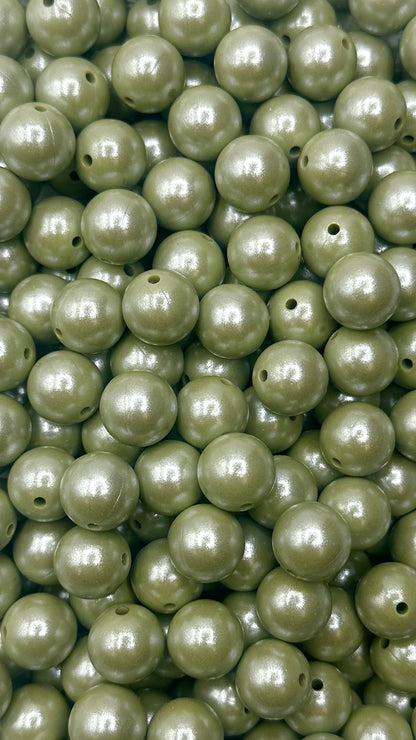 Sage Super Shimmer 15mm Beads