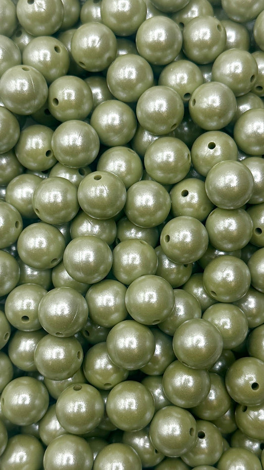 Sage Super Shimmer 15mm Beads