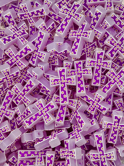 Floral Cross Focal Bead