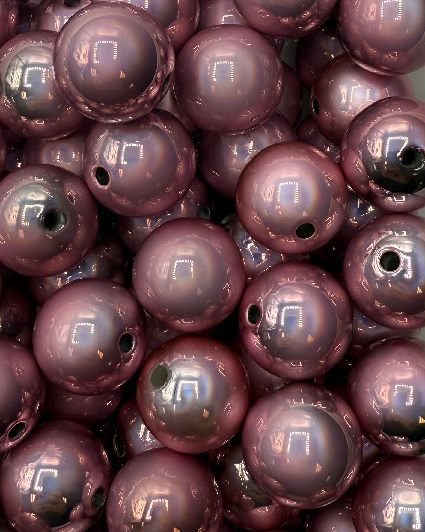 Pink Metallic 20mm Acrylic Bead