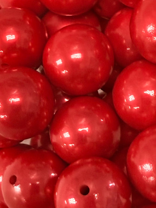 Flag Red High Gloss 20mm Acrylic Bead