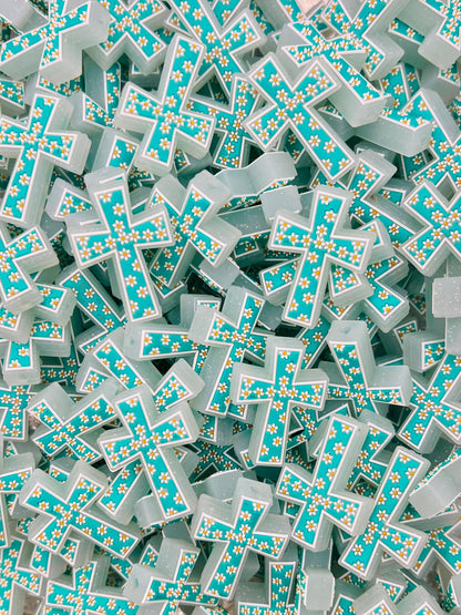 Floral Cross Focal Bead