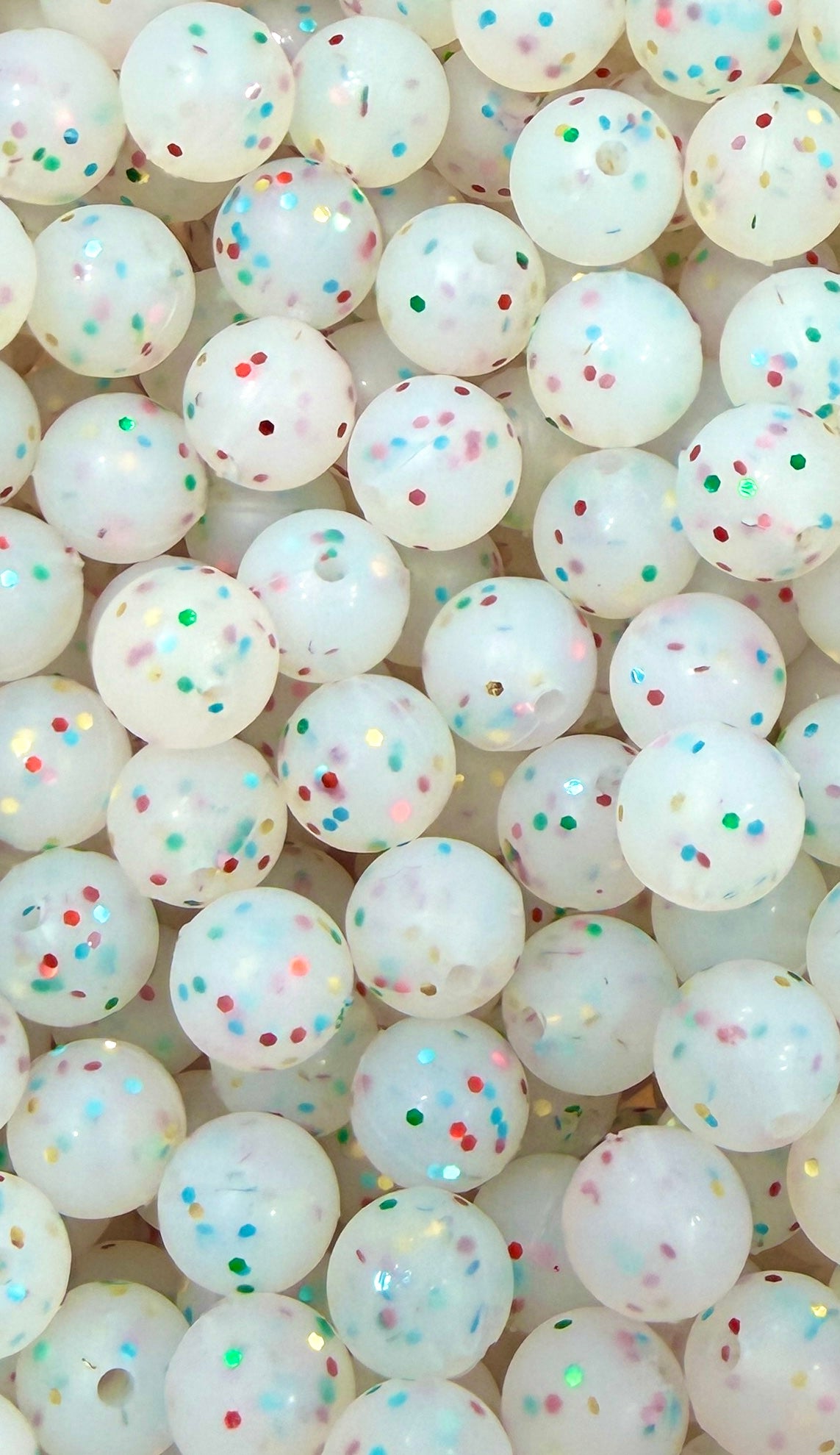 *Confetti Beads 12mm Round - NON TEETHING