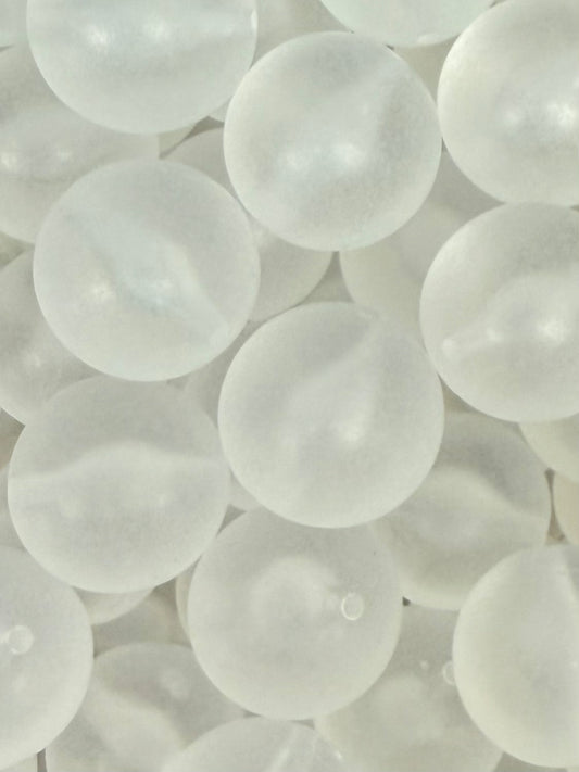 Clear Matte Solid 20mm Acrylic Bead