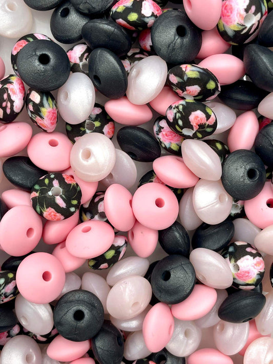 MIX-Black Rose Floral Lentil #16
