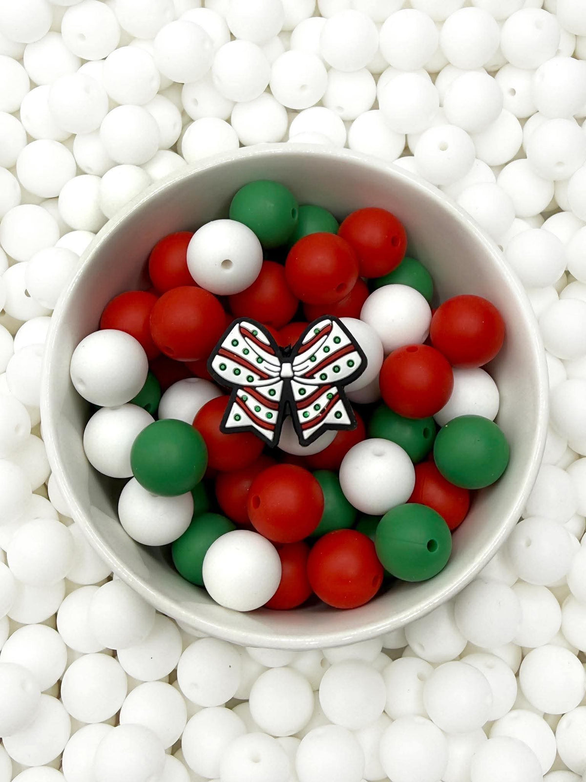 Christmas Swirl Bow Focal Bead