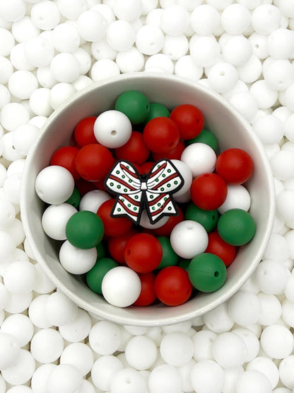 Christmas Swirl Bow Focal Bead