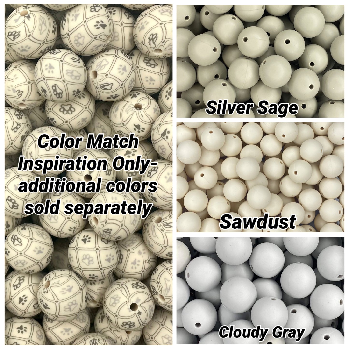 CTS Creation: Sawdust Puppy Printed 15mm Bead
